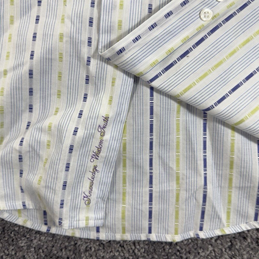 Robert Graham Shirt Men's M White Paisley Flip Cuff Button Up 15.5 Neck Vertical - Picture 8 of 12